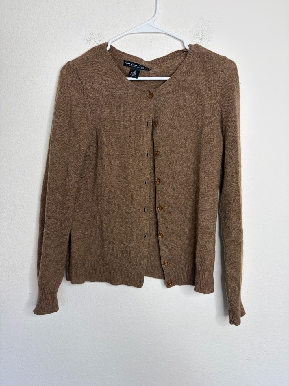 Vintage 100% Cashmere Brown Button Front Cardigan